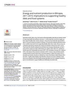 Energy and nutrient production in Ethiopia, 2011-2015: Implications to supporting healthy diets and food systems