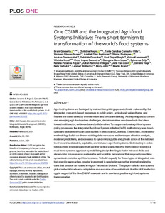 One CGIAR and the Integrated Agri-food Systems Initiative: From short-termism to transformation of the world’s food systems