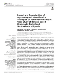 Impact and opportunities of agroecological intensification strategies on farm performance: A case study of banana-based systems in Central and South-Western Uganda