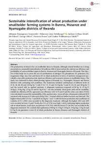 Sustainable intensification of wheat production under smallholder farming systems in Burera, Musanze and Nyamagabe districts of Rwanda