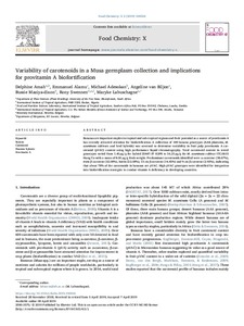 Variability of carotenoids in a Musa germplasm collection and implications for provitamin A biofortification