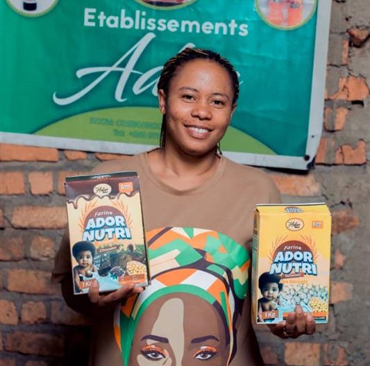 V&eacute;ronique with her products