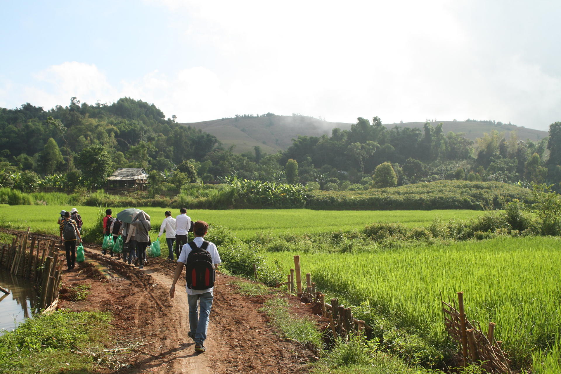 Research team joined by local Vietnamese guides go from village to village to collect baseline data in Son La province in Vietnam's Mai Son district.