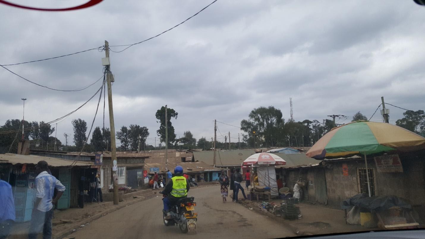 View of a slum street in Nairobi