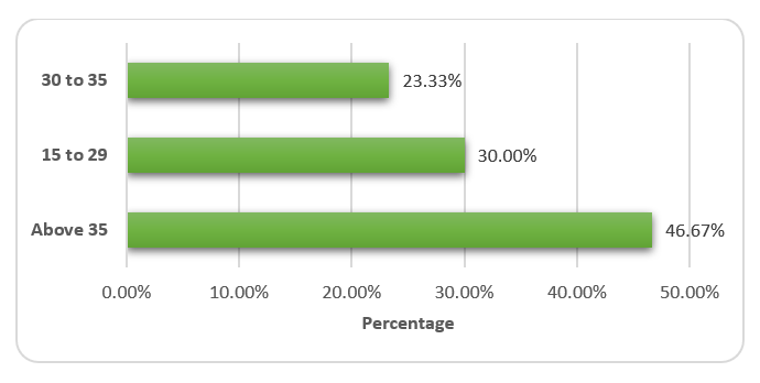 Age Distribution of SMEs in the Acceleration Program
