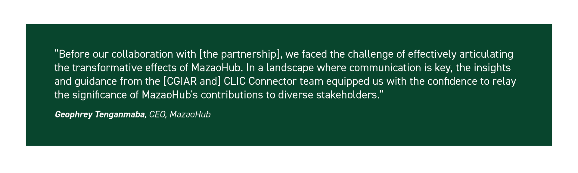 CLIC and CGIAR (ImpactSF) - Quote 3 - Alliance Bioversity International - CIAT