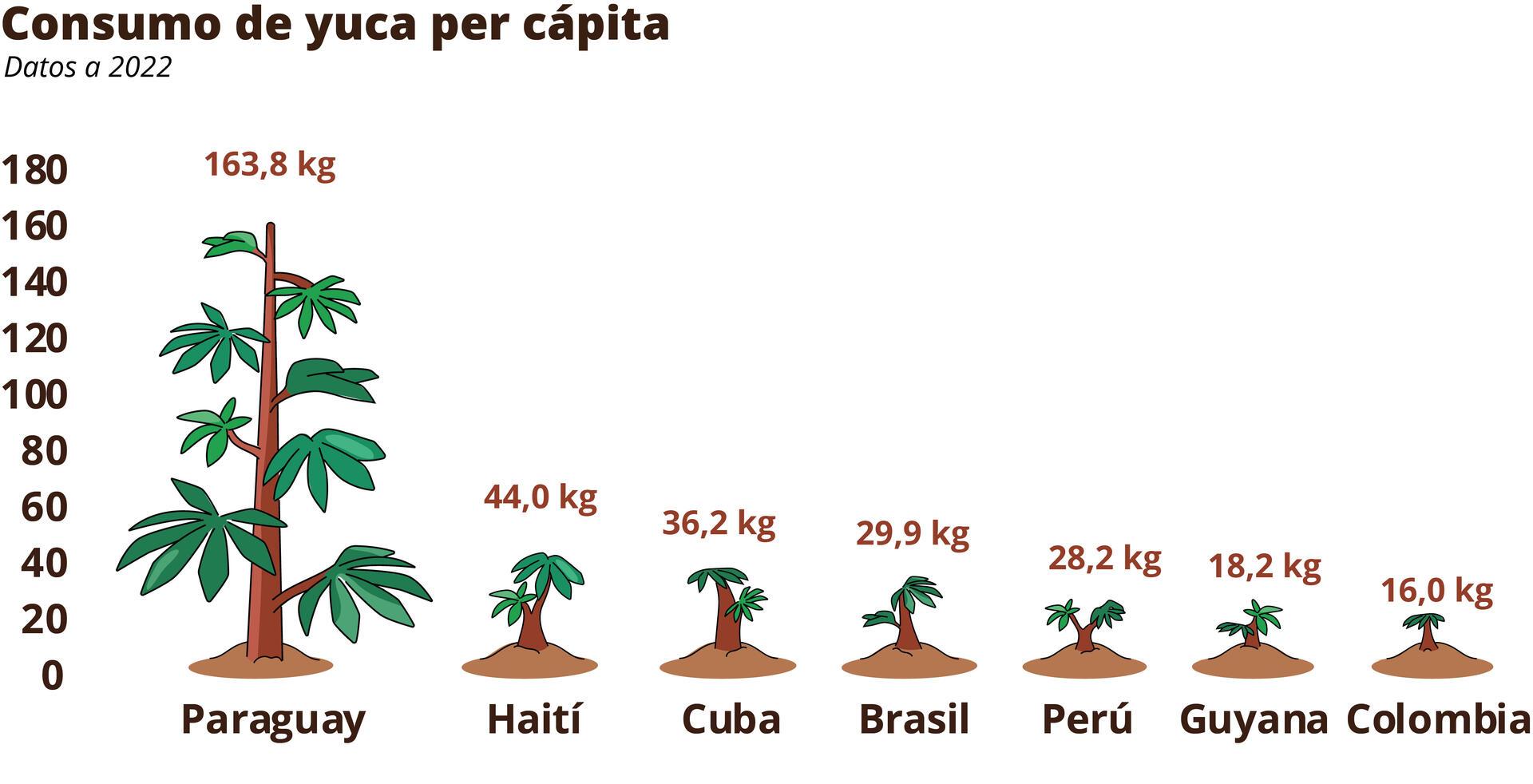 La enfermedad de la yuca &ldquo;escoba de bruja&rdquo; se propaga en Sudam&eacute;rica - Consumo de yuca per c&aacute;pita_ESP