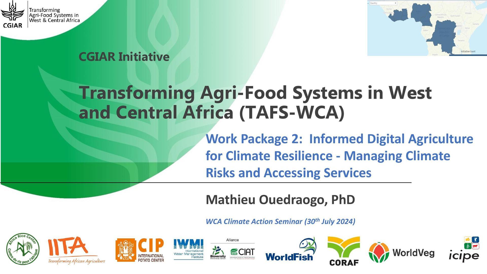 Reinventing agriculture in Africa CGIAR and the Alliance Pioneer Climate Resilience and Agri-Food Innovation -Presentation