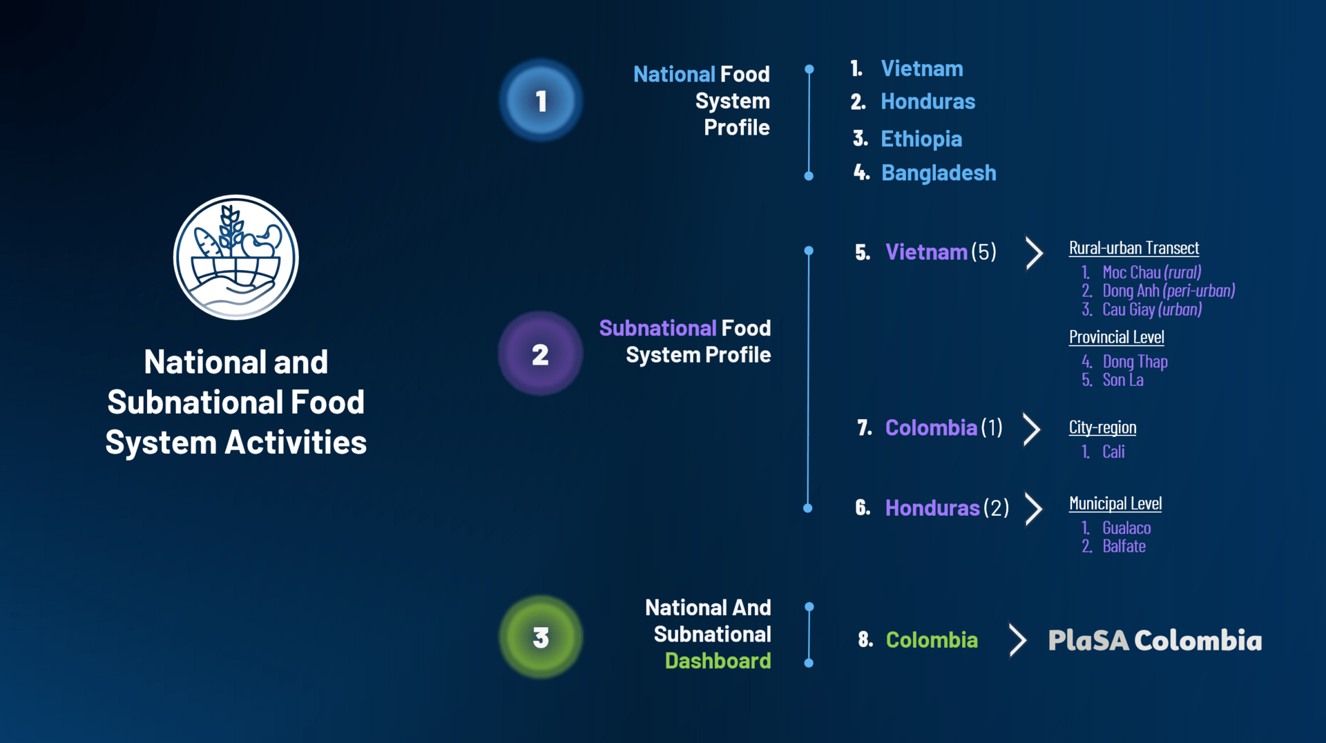 Stakeholder Engagement at the Subnational level as a key entry point for Food System Transformation - Figure 1- Food System Profiles - Summary