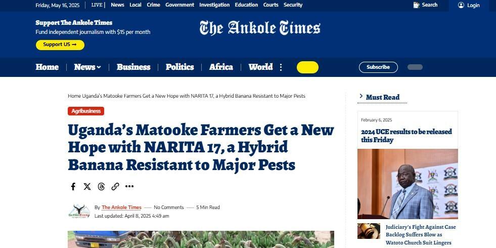 The Alliance at CGIAR Science Week - Media Coverage 11