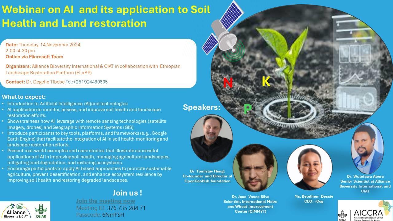 Webinar Exploring the Role of Artificial Intelligence (AI) in Landscape Restoration and Soil Health in Ethiopia - Image 1