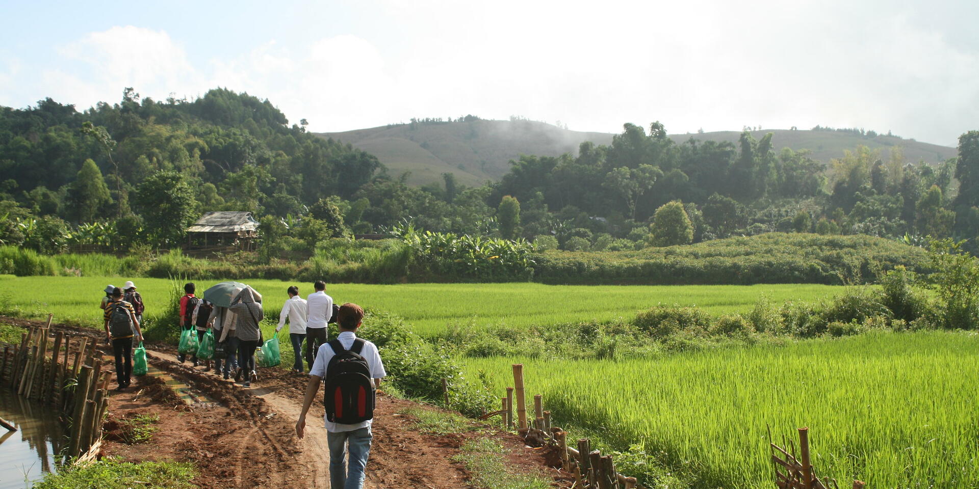 Research team joined by local Vietnamese guides go from village to village to collect baseline data in Son La province in Vietnam's Mai Son district.