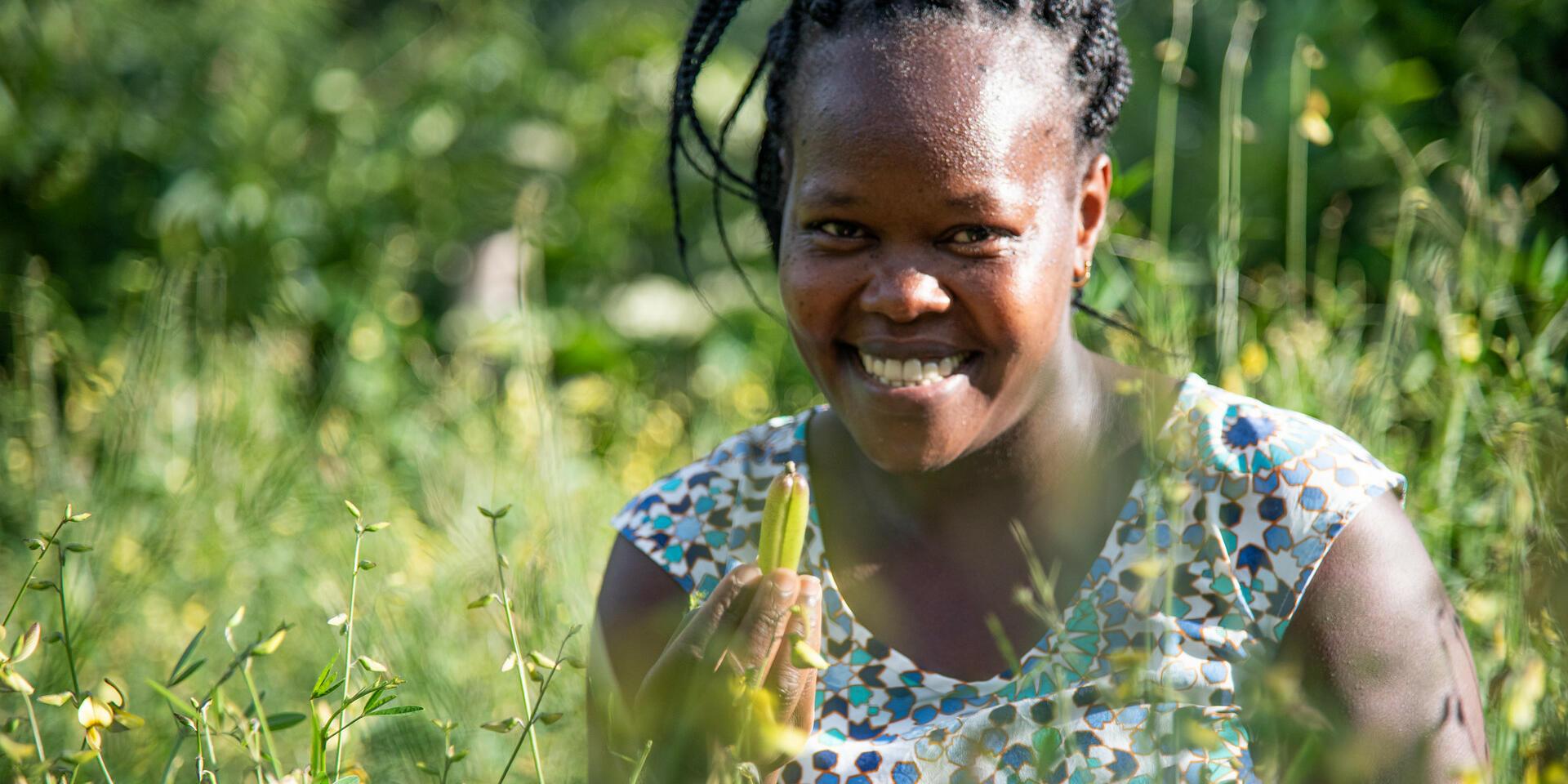 Lillian Aluso at the genebank in Vihiga, Kenya
