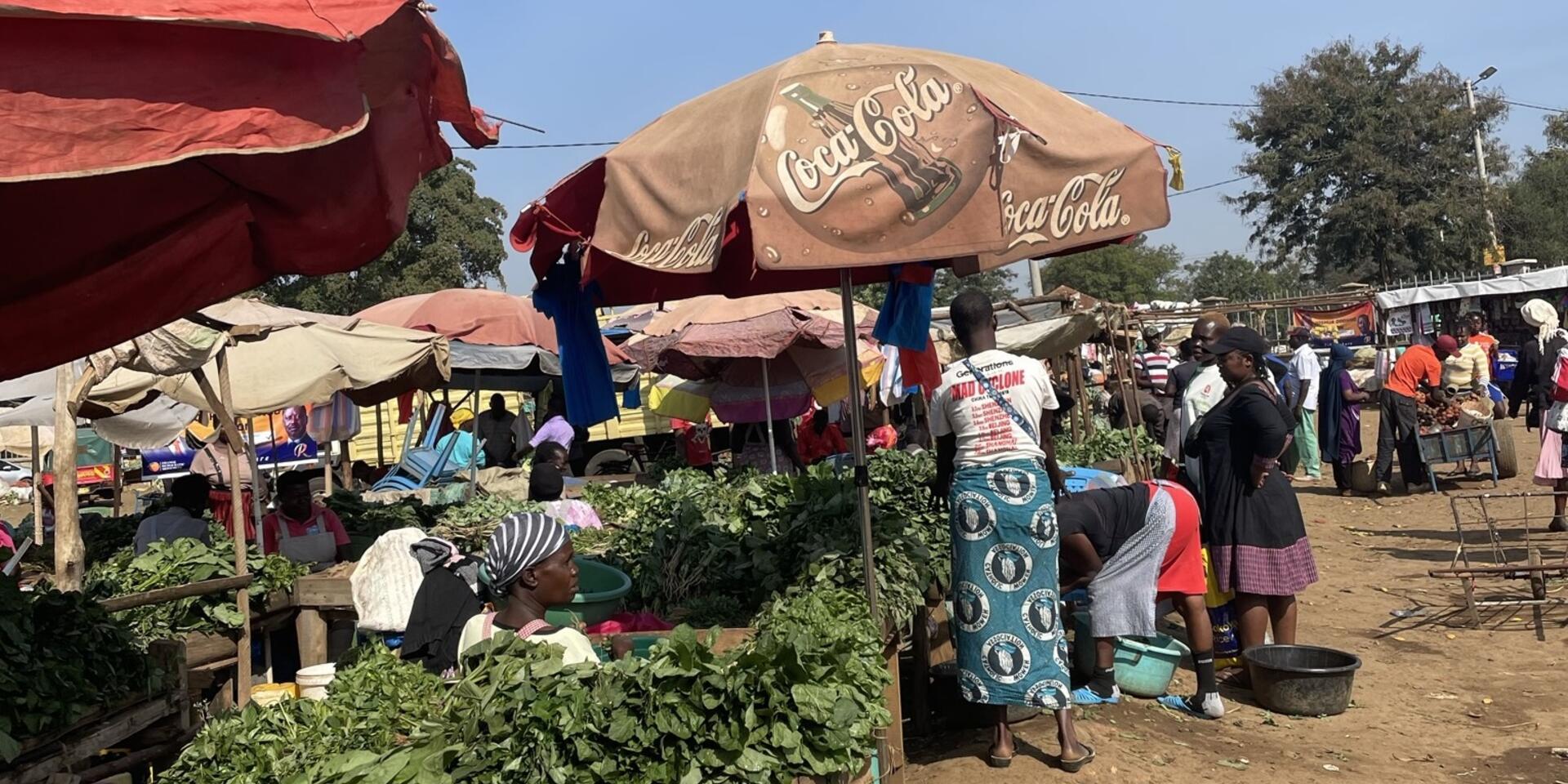 Open air food market in Kisumu, Kenya 